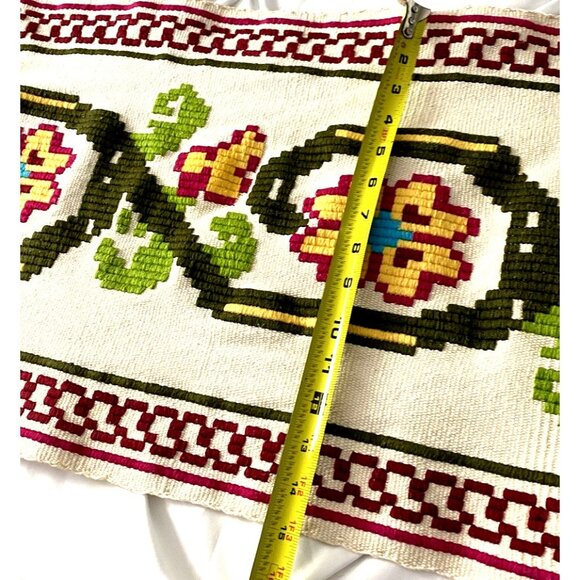 Aztec Table Runner Native American Ethnic Southwestern 68”x 15” Vintage Fringe - Picture 8 of 10